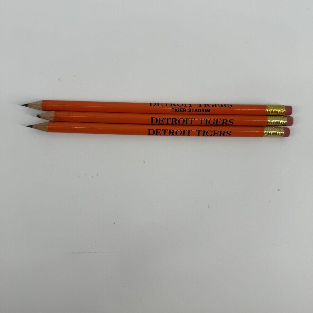Detroit Tigers Lot Of 3 Vintage Tiger Stadium Score Card Pencils